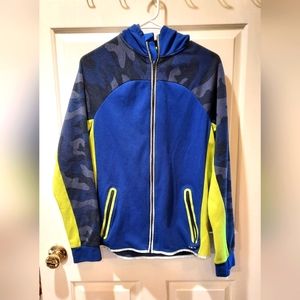 Boden Boys Zip-Up Blue/Camouflage Hoodie Size 15-16y